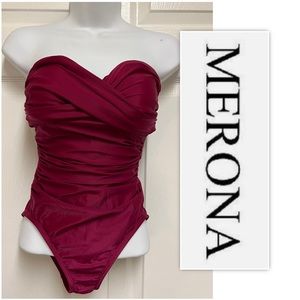Merona Maroon Halter Strap Swimwear